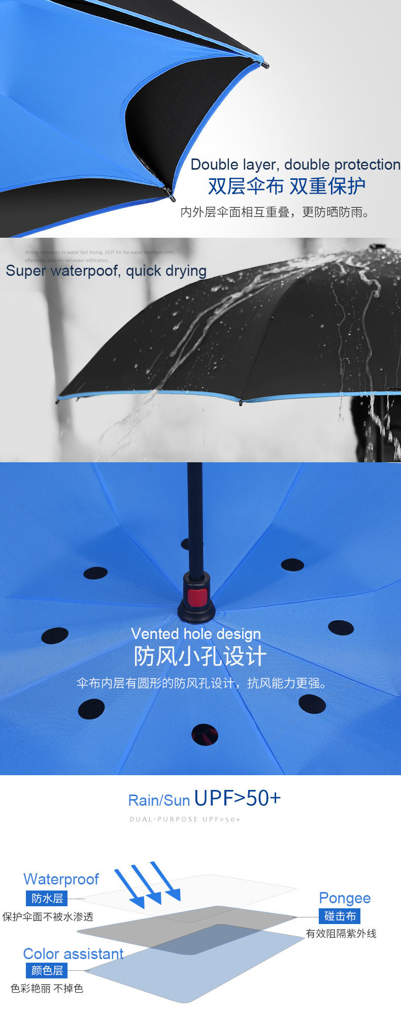 Best Rain Sun Umbrella Inverted Design for Cars for Advertising