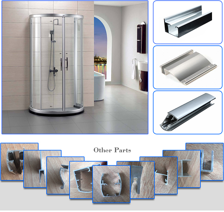 Alloyed Anodized Extrusion Aluminum Profile for Shower Door