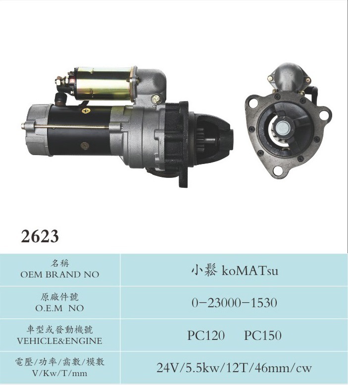 24V 5.5kw 12t Auto Starter for Komatsu 0-23000-1530 (PC120 PC150)