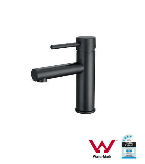 Watermark & Wels Brass Basin Black Round Bathroom Faucet (AQ16016CB)