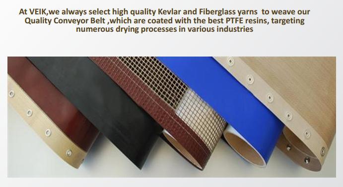 High Temperature PTFE Coated Fiberglass Mesh Conveyor Belts
