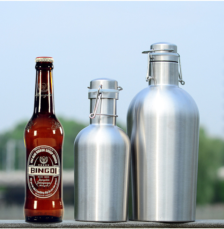 40oz 1L Stainless Steel Double Wall Cool Beer Growler Vacuum Flask