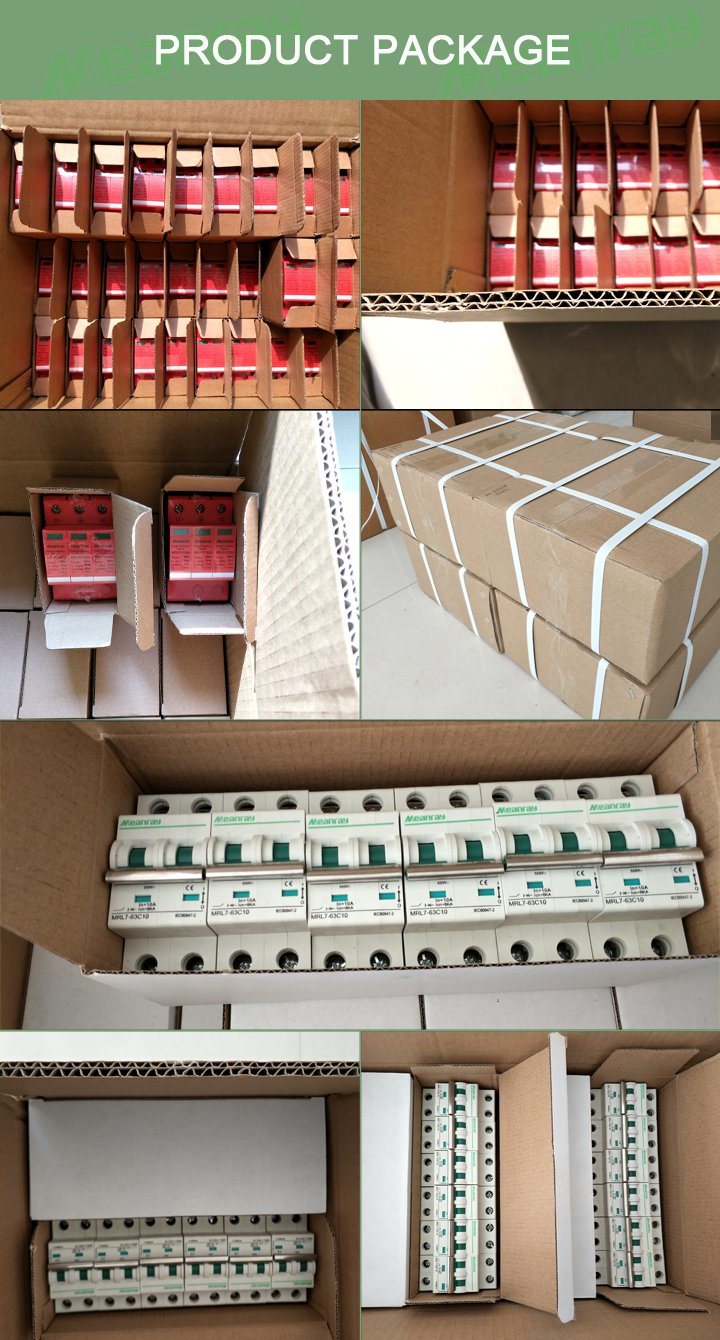 Ce DIN Rail 2p 3p 20ka 40ka 12V 110V 220V 600V 1000V Solar Outdoor Power Protection Protective Device DC SPD Surge