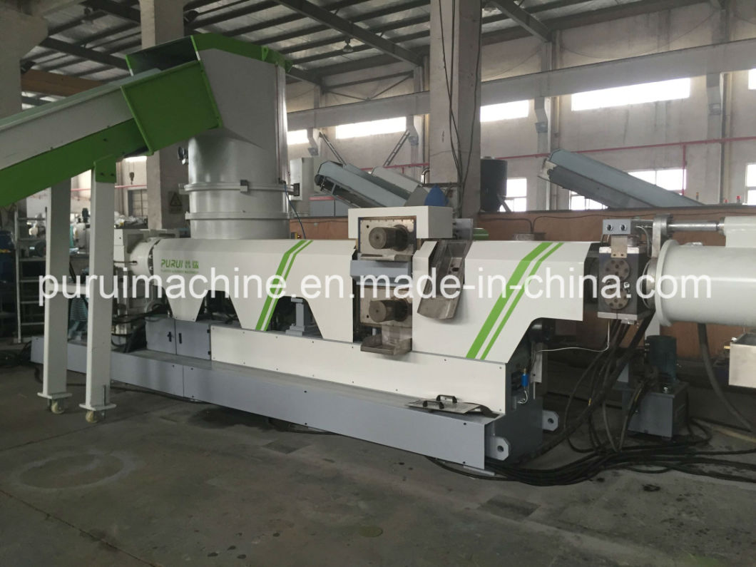 PP Film Plastic Granulating Machine with Single Screw Die Cutting