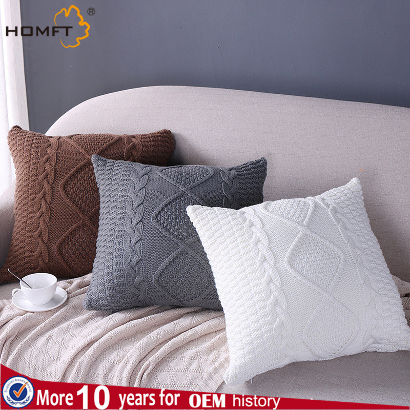 Grey Color Wool Deco Home Bed Pillow