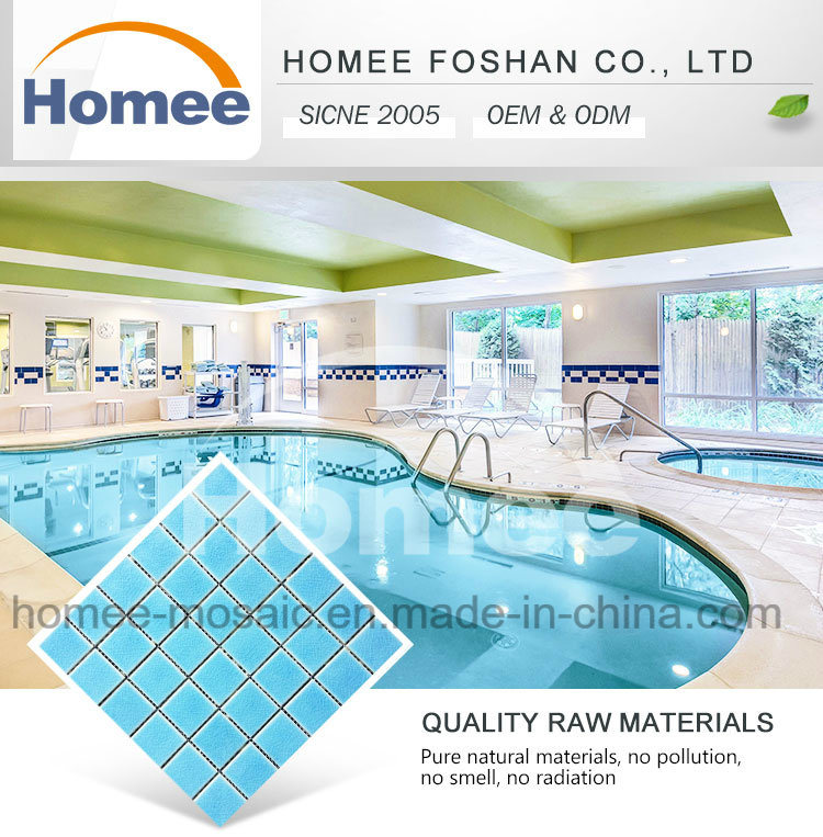 Blue Color Ice Crackle Pattern Swimming Pool Mosaic Tile