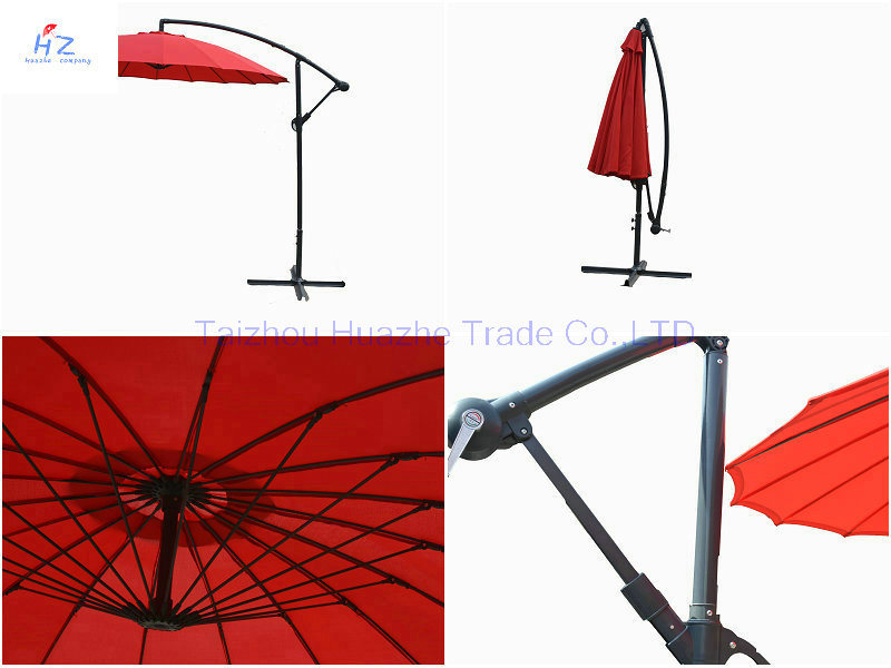 10ft Fiber Glass Parasol with Crank-Garden Parasol Banana Umbrella Outdoor Umbrella Garden Umbrella
