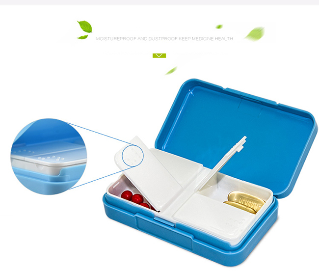 4 Compartments Portable Plastic Medicine Box