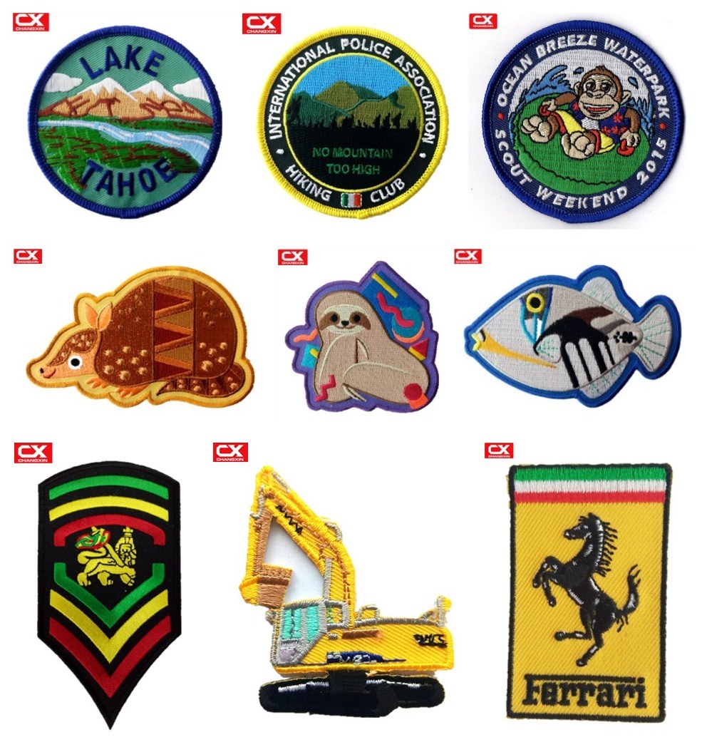 Customized Embroidery Logo Patch Products, Custom Full Irregular Shape Embroidery Patch