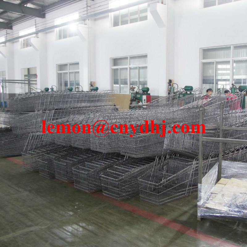 Supermarket Foldable Metal Grocery Shopping Trolley Cart