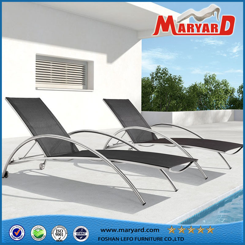 Outdoor Aluminum Fabric Chaise Lounge with Cushion
