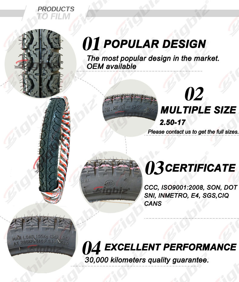 Qingdao 2.75-14 Street Pattern Motorcycle Tyre/Tire