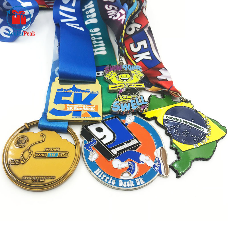 Custom Metal Zinc Alloy Plating Gold Silver Cooper Half Marathon 5K 10K Medal