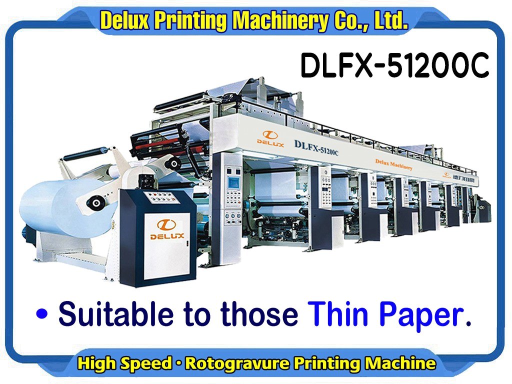 Multi-Color High Speed Computer Control Automatic Rotogravure Printing Machine for Thin Paper (DLFX-51200C)
