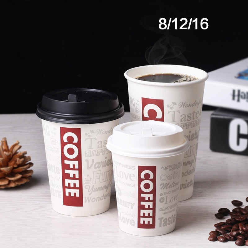 Disposable Coffee Milk Tea Paper Cup Hot Drink Takeaway Coffeecup