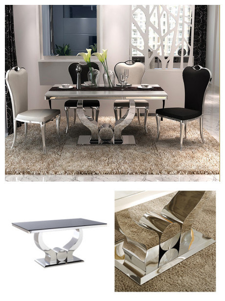 Modern White Solid Marble Top Dining Table Designs