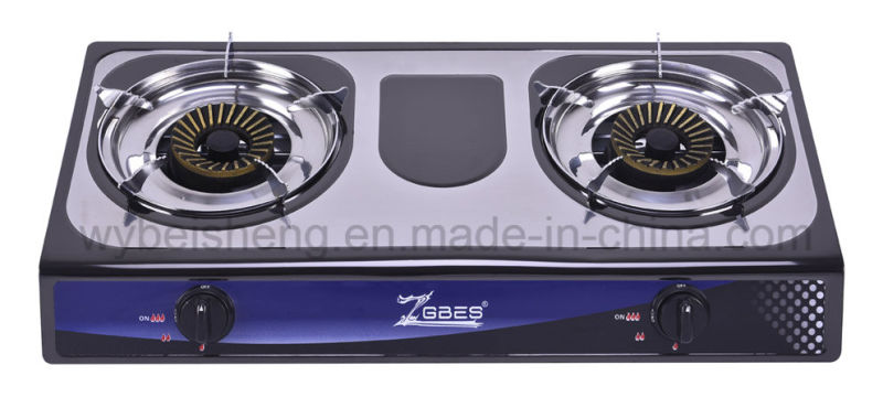 Colorful Steel Gas Stove, Two Burners, Blue Fire
