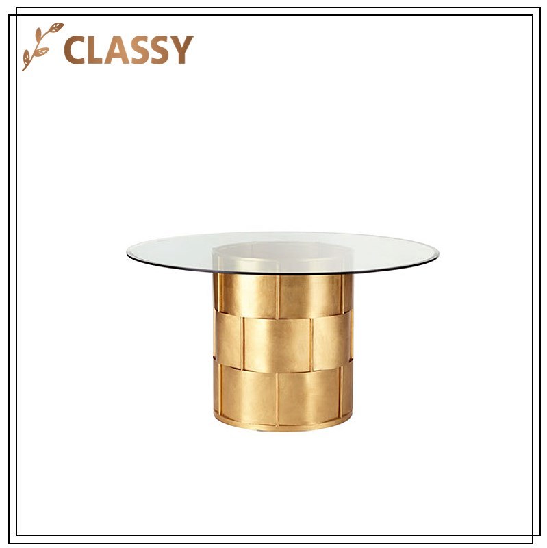 Luxury Design Glass Top Hotel Restaurant Table Dining Table