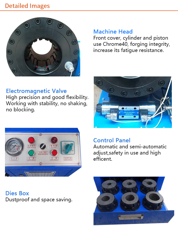 Free Dies Finn Power 380 V/5-61 mm/ Hydraulic Hose Crimping Machine and Equipment for Small Business