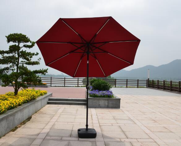 Solar Garden Umbrella Outdoor Umbrella Parasol with LED Light Umbrella