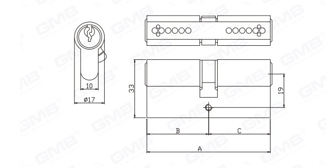 En 1303 High Security Mortise Euro Profile Standard Door Lock Cylinder/ Door Lock/ Brass Cylinder (GMB-CY-21)