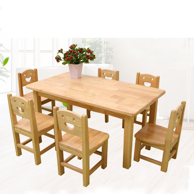 Solid Wood Table and Chairs Kindergarten Children Toy Game Table Stool Baby School Furniture Study Chair