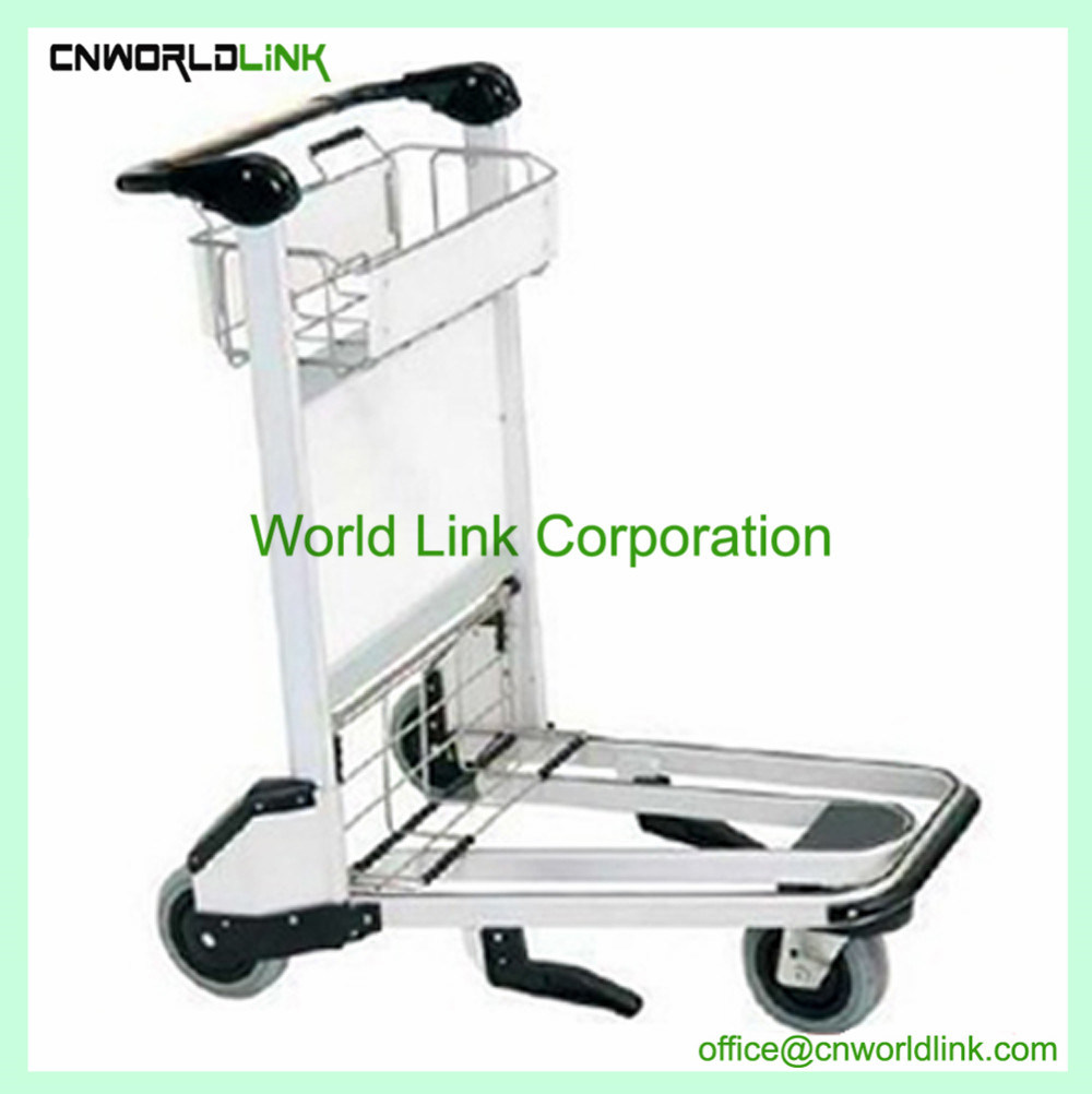 Airport Aluminum Hand Brake Luggage Trolley Cart Aircraft Trolleys