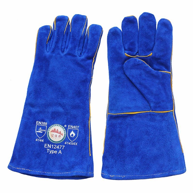 Cow Split Leather Heat Resistant Welding Work Gloves
