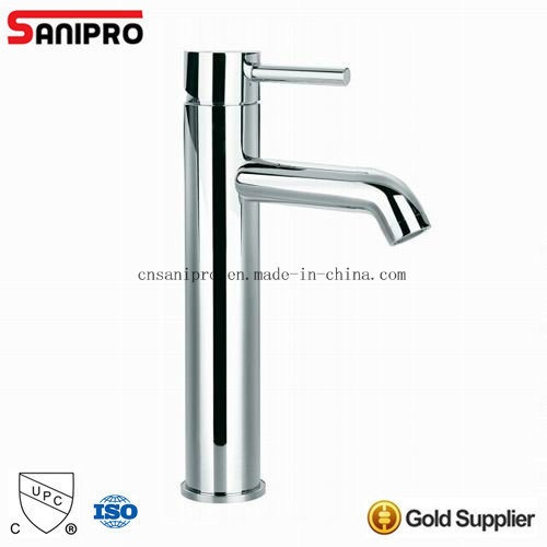 Sanipro High Quality Brass Chrome Plating Single Lever Bathroom Basin Faucet Mixer