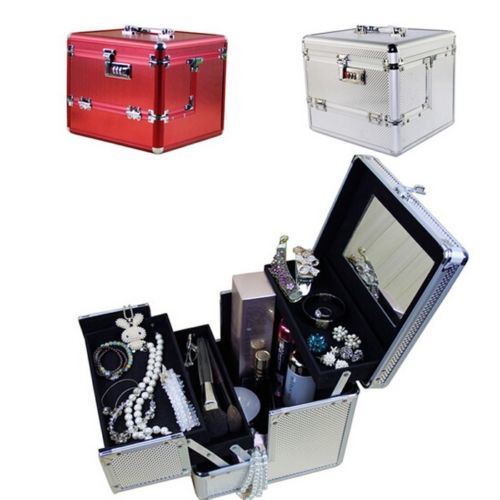 Makeup Case Cosmetic Box Professional Aluminium Lockable Jewelry Case