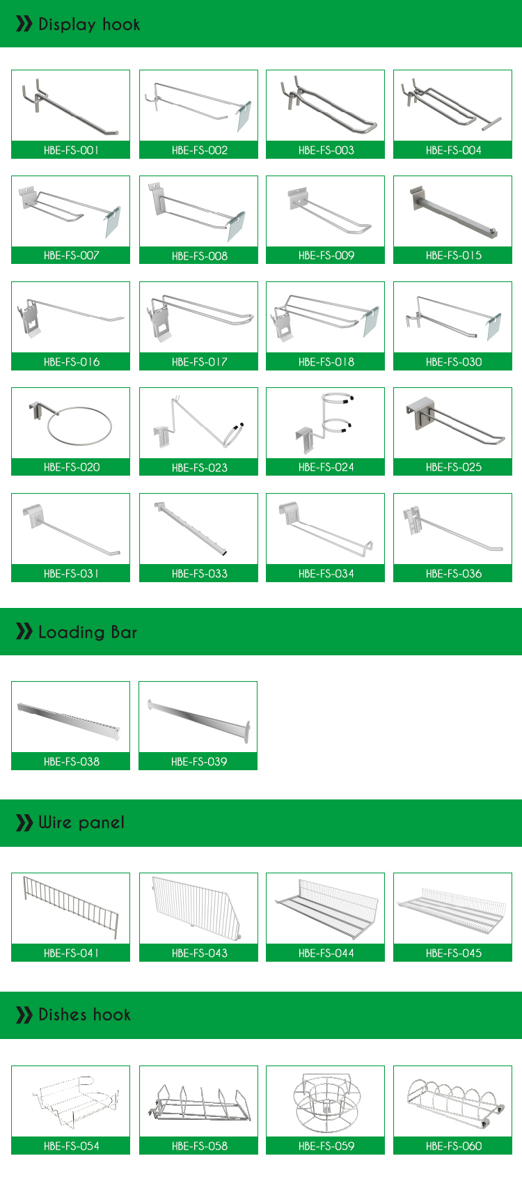 13 Years Supplier of Shop Fittings and Display Hooks