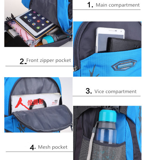 Leisure Athletic Backpack Waterproof Nylon Pack Sports Bag