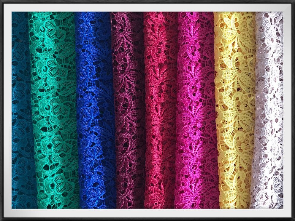 Chemical Guipure Lace Shining Yarn Embroidery Lace