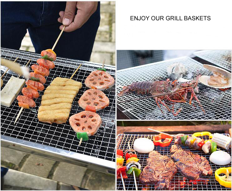 Stainless Steel Wire Baskets for Picnic Grill and Dry Foods