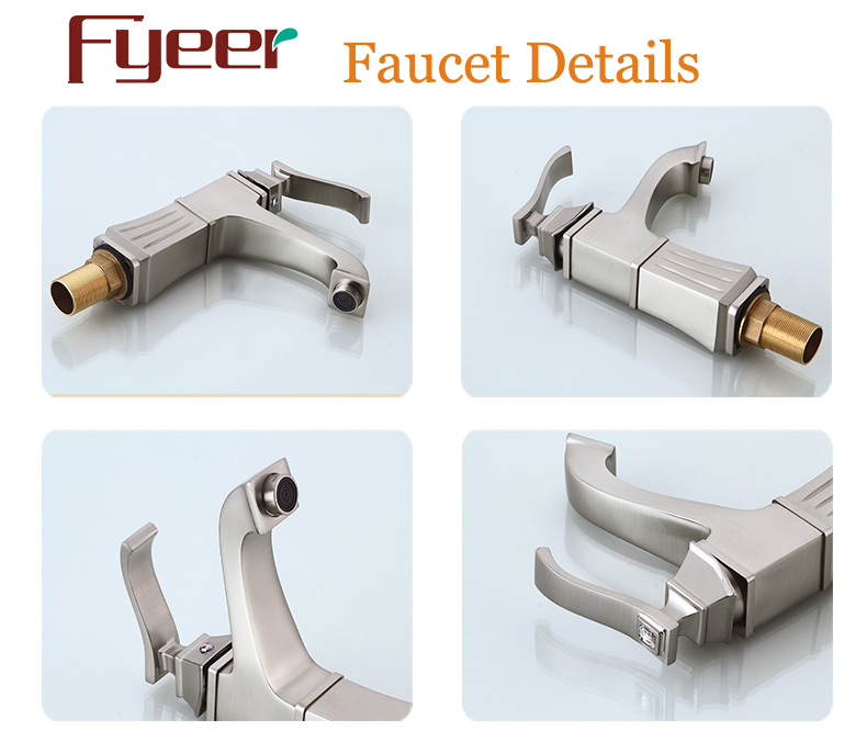 Fyeer Europen Style Nickle Brushed Bathroom Mixer Taps