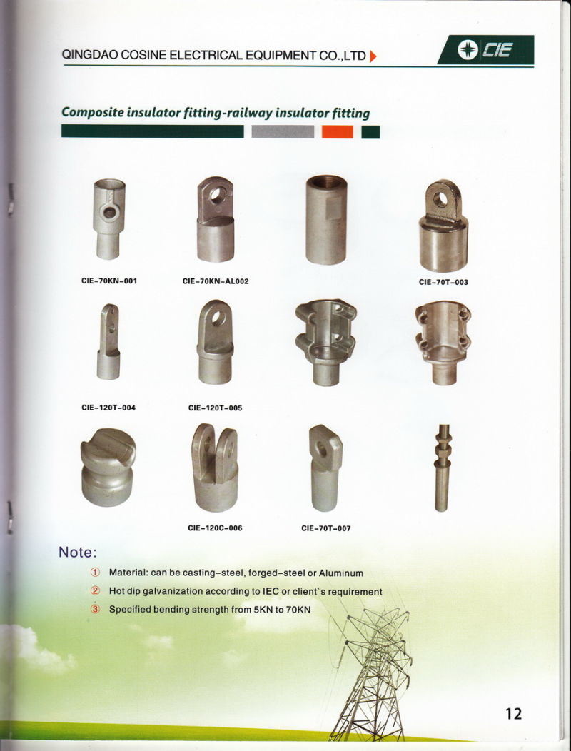 End Fitting for Railway Composite Insulator -Cross Arm/Aluminum