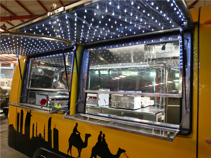 Aluminium Plate Mobile Food Kiosk Cart Customized