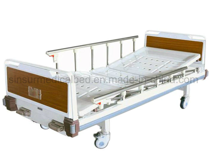 Aluminum-Alloy Guardrail Double-Crank Manual Medical Instrument Hospital Beds