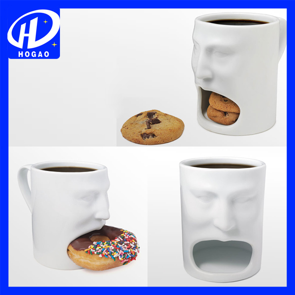 Expression Creative Cute Cartoon Ceramic Cup of Milk Coffee Cup Mug with Lid