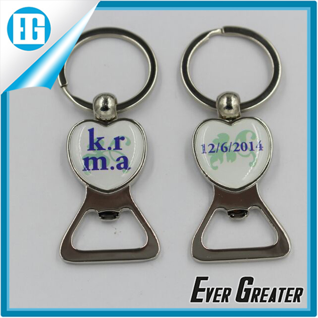 Initials Epoxy Sticker Bottle Opener Key Ring Keychain