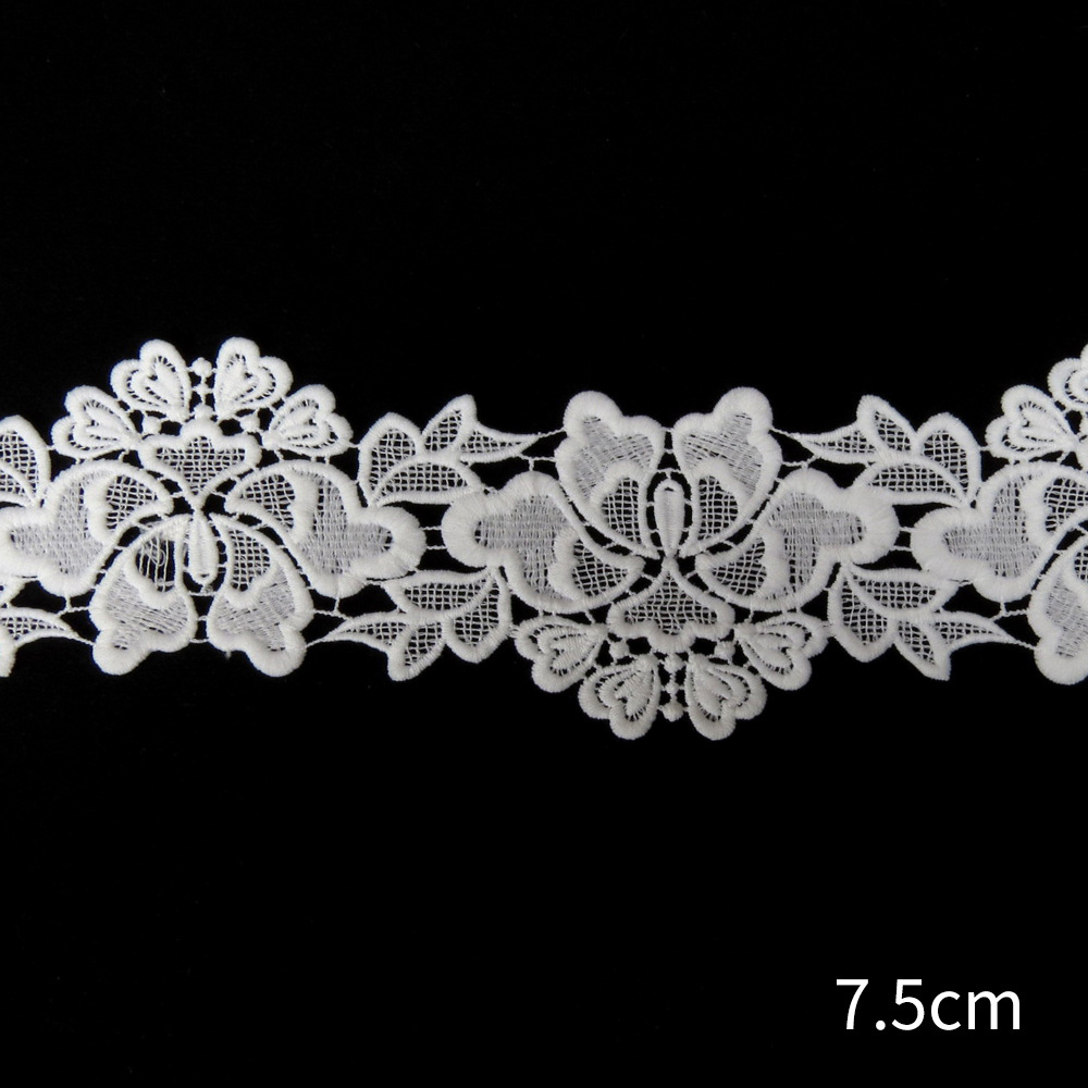 High Quality Embroidery White Flower Chemical Water Soluble Lace