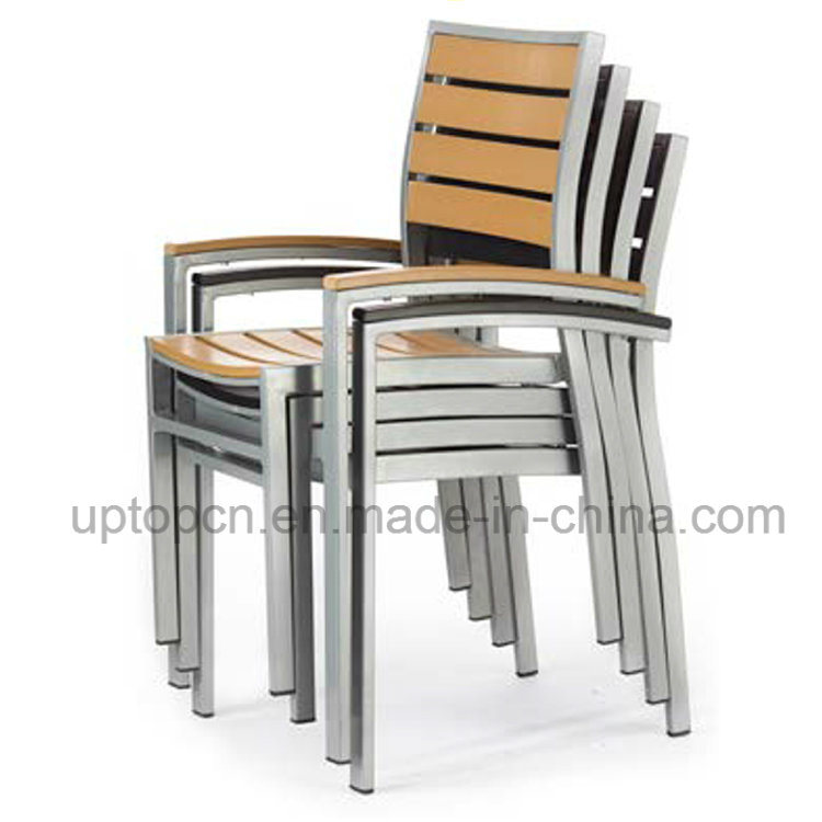 Plastic Wood Chair Stackable Outdoor Aluminum Chair (SP-OC721)