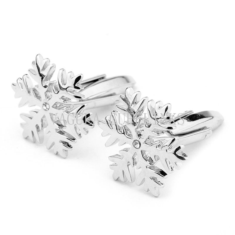 VAGULA Silver Plated Funny Snowflake Men's Cuff Link 701