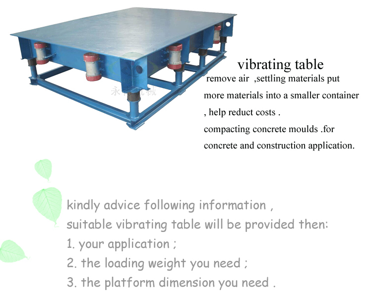 Concrete Vibrating Table Machine for Making Interlock Tile/Paver Block
