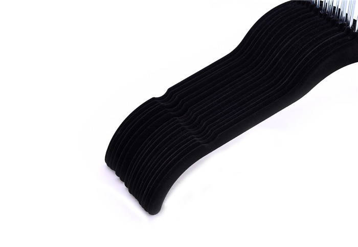 Achino Black Velvet Coat Hanger with U Notched Arm