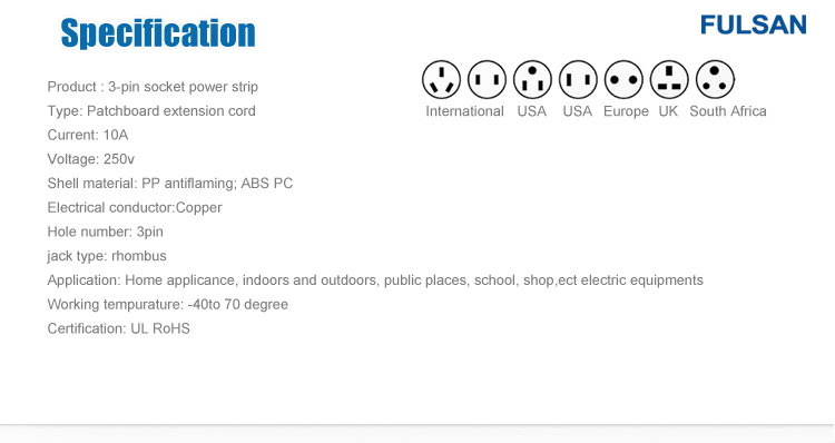 Brazil Extension Electrical Socket with Inmetro Certificate