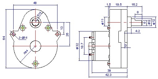 DC Reduced Geared Electric Gear Motor