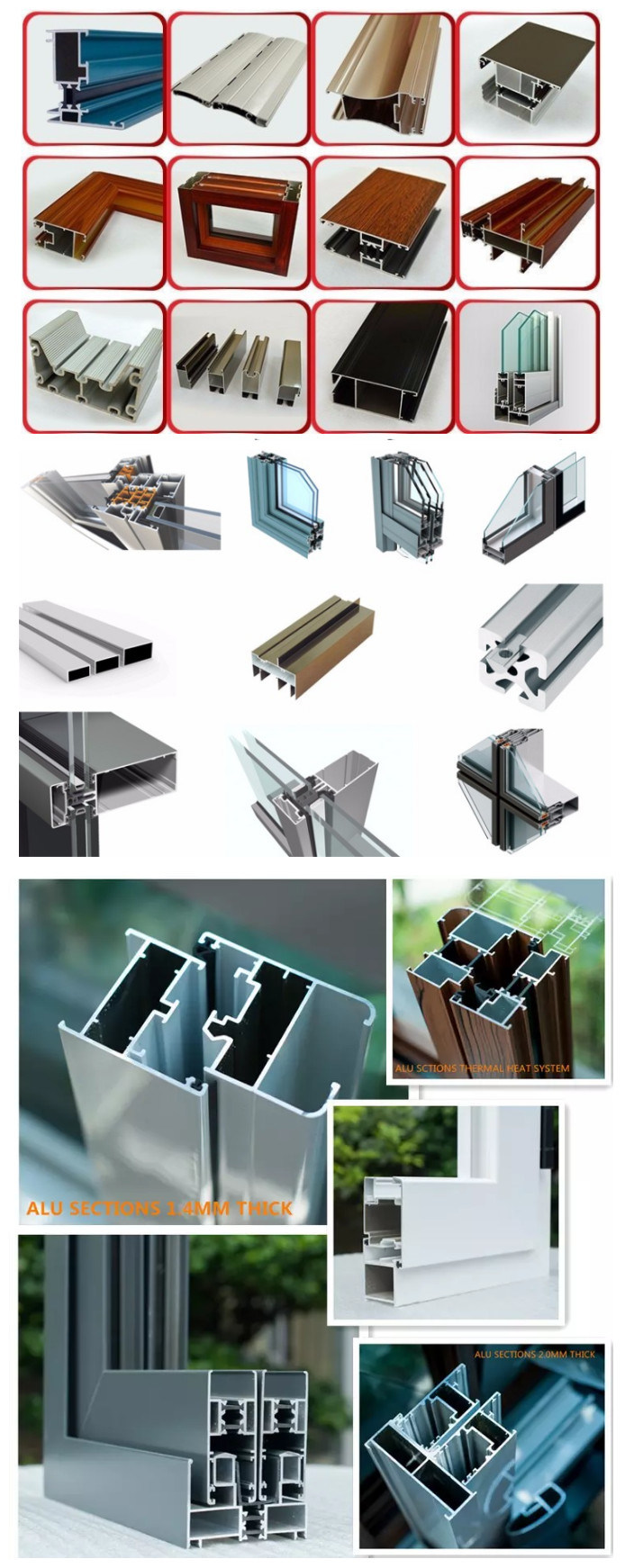 6063 T5 Windows and Doors Types of Aluminium Extruded Profiles