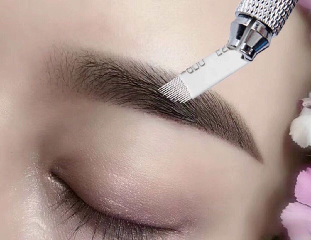 Painless Eyebrow Microblading Bevel Blades for Eyebrow and Eyeliner Tattoo with Microblading Pigment