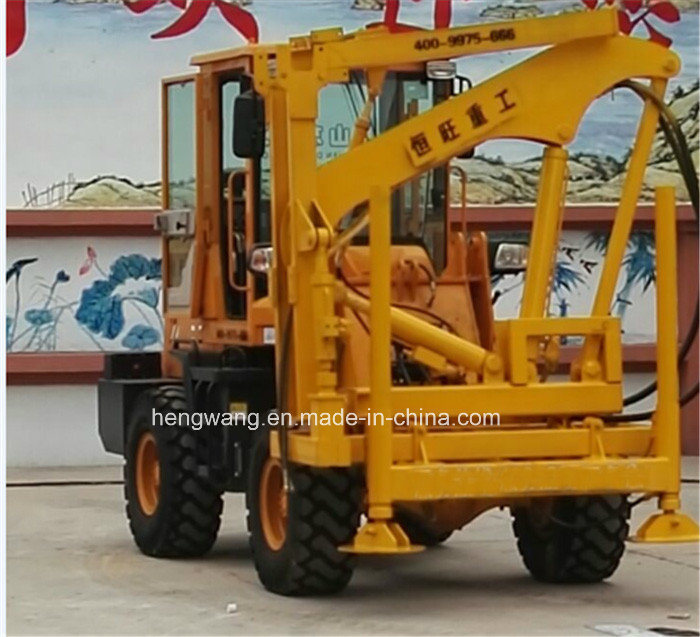 Load Type Wheeled Hydraulic Hammer Press Screw Driving/Guardrail Pile Driver for Foundation